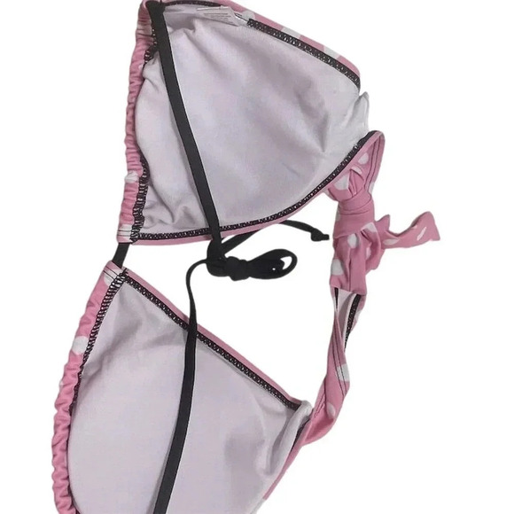 PINK AND WHITE POLKA DOT STRING BIKINI SET SIZE SMALL - Picture 11 of 16